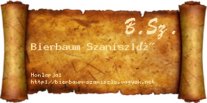 Bierbaum Szaniszló névjegykártya